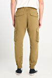 Regular Fit Normal Kesim Ribanalı Paça Kargo Cepli Haki Jogger Pantolon