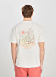 Lee Bisiklet Yaka Ekru Erkek T-Shirt LD798679923 Relaxed Fit Grafik