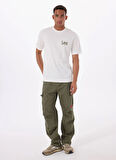 Lee Bisiklet Yaka Ekru Erkek T-Shirt LM828731923 Relaxed Fit Grafik