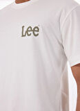 Lee Bisiklet Yaka Ekru Erkek T-Shirt LM828731923 Relaxed Fit Grafik