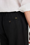 Relaxed Fit Geniş Kesim Lastik Bel Detaylı Esnek Siyah Chino Şort