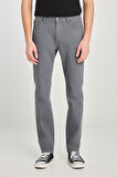 Rider Slim Fit Dar Kesim Normal Bel Gri Pamuklu Esnek Denim Pantolon