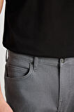 Rider Slim Fit Dar Kesim Normal Bel Gri Pamuklu Esnek Denim Pantolon