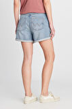 %100 Pamuk Regular Fit Normal Kesim Mavi Mini Denim Jean Şort