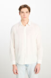 %100 Pamuk Regular Fit Normal Kesim Beyaz Gömlek