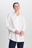 Loose Fit Rahat Kesim Beyaz Gömlek