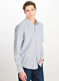 Lee Relaxed Ekru Erkek Gömlek LM726855543 Çizgili Relaxed Fit