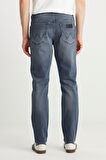 %100 Pamuk Frank Relaxed Fit Geniş Kesim Açık Gri Jean Denim Pantolon
