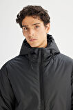 Regular Fit Normal Kesim Kapüşonlu Casual Mont