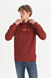 Pamuklu Regular Fit Normal Kesim Kapüşonlu Logo Detaylı Sweatshirt
