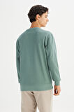 %100 Pamuk Regular Fit Normal Kesim Bisiklet Yaka Logo Detaylı Sweatshirt