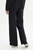 Straight Fit Düz Kesim Normal Bel Siyah Sweatpant Eşofman Altı