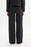 Loose Fit Geniş Kesim Siyah Pamuklu Esnek Sweatpant
