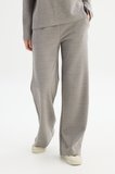 Straight Fit Düz Kesim Normal Bel Gri Sweatpant Eşofman Altı
