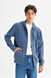 Regular Fit Normal Kesim Cepli İçi Polarlı Kapüşonlu Fermuarlı Sweatshirt