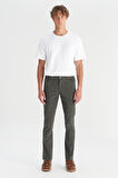 Pamuklu Texas Slim Fit Dar Kesim Cepli Esnek Kadife Pantolon