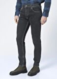 Lee L701OR47-001_Rider Siyah Normal Bel Slim Fit Denim Pantolon Erkek