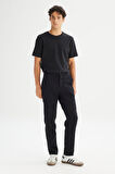 Regular Fit Normal Kesim Normal Bel Pamuklu Esnek Siyah Chino Pantolon