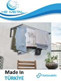 Duvara Monte Katlanabilir Çamaşır Askısı - 85x40 cm - Gri