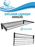 Duvara Monte Katlanabilir Çamaşır Askısı - 60x40 cm
