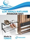 Çok Amaçlı Katlanabilir Ayakkabı Rafı - 60x45 cm - Antrasit