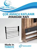 Çok Amaçlı Katlanabilir Ayakkabı Rafı - 60x45 cm - Antrasit