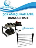 Çok Amaçlı Katlanabilir Ayakkabı Rafı - 60x45 cm - Antrasit