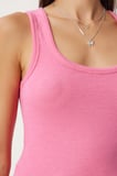 Fitilli Kalın Askılı Örme Atlet PEMBE LHJ0001