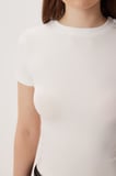 Bisiklet Yaka Basic Örme T-shirt KEMİK LDZ0067