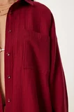 Oversize Basic Müslin Gömlek BORDO LMX0002