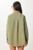 Oversize Basic Müslin Gömlek ÇAĞLA YEŞİLİ LMX0002