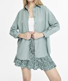 Kadın Oversize Uzun Basic Gömlek - ÇAĞLA YEŞİLİ