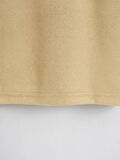Kadın Oversize Bisiklet Yaka Düz Crop T-shirt - BEJ