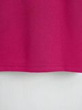 Kadın Oversize Bisiklet Yaka Düz Crop T-shirt - FUŞYA
