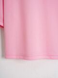 Kadın Oversize Bisiklet Yaka Düz Crop T-shirt - PEMBE
