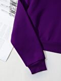 Kadın Basic Crop İçi Polarlı Oversize Sweatshirt - MOR