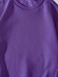 Unisex Oversize Bisiklet Yaka Basic Düz Sweatshirt - MOR