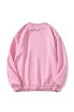 Unisex Oversize Bisiklet Yaka Basic Düz Sweatshirt - PEMBE