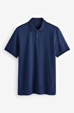 Erkek Kısa Kollu Polo Yaka T-shirt - İNDİGO