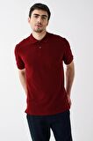 Erkek Kısa Kollu Polo Yaka T-shirt - BORDO