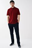 Erkek Kısa Kollu Polo Yaka T-shirt - BORDO