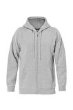 Unisex Fermuarlı Kapüşonlu Oversize Sweatshirt - GRİ