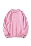 Unisex Oversize Bisiklet Yaka Basic Ribbom Cherry Baskılı Sweatshirt - PEMBE