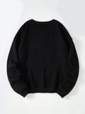 Unisex Oversize Bisiklet Yaka Basic Billionaire Baskılı Sweatshirt - SİYAH