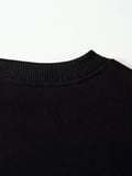 Unisex Oversize Bisiklet Yaka Basic Billionaire Baskılı Sweatshirt - SİYAH