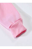 Unisex Oversize Bisiklet Yaka Basic Shining Metallic Star Baskılı Sweatshirt - PEMBE