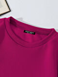 Unisex Oversize Bisiklet Yaka Basic Hystarigal Baskılı Sweatshirt - FUŞYA