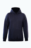 Unisex Cherry Cocktail Baskılı Kapüşonlu İçi Yumuşak Polarlı Oversize Sweatshirt - LACİVERT