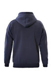 Unisex Ocen Heart Baskılı Kapüşonlu İçi Yumuşak Polarlı Oversize Sweatshirt - LACİVERT