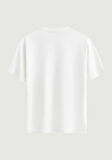 Unisex Bisiklet Yaka %100 Organik Pamuklu Kalın Dokulu Düz Oversize T-shirt - BEYAZ